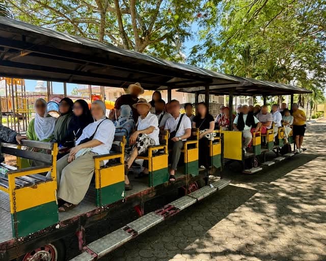 Excursion en petit train avec le groupe